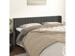 Vidaxl Cabeceira De Cama C/ Abas Veludo 163x16x78/88cm Cinzento-escuro