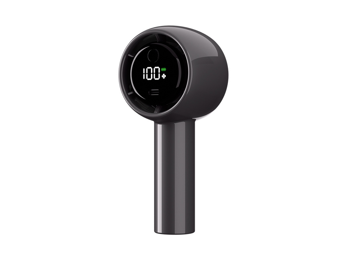 Mini Ventilador Turbo Portátil Visor Digital Carregamento Usb Fluxo de Ar Potente MDUG (preto)