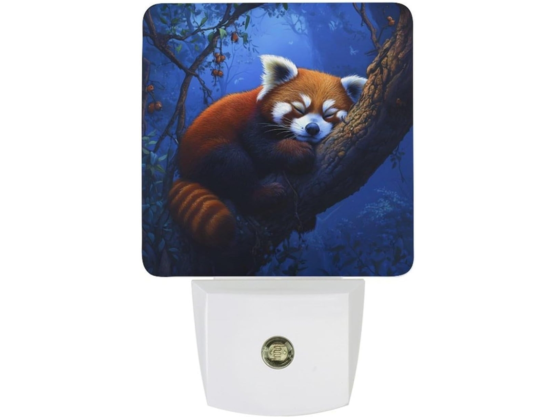Luminária Noturna De Parede Led Com Sensor Crepuscular Em Formato Panda Vermelho Uma Fofa Ideia