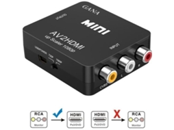 Adaptador De Vídeo, Rca Para Hdmi, Compatível Com 1080p, Preto, Transmite Sinal De Vídeo