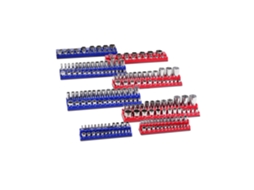 Kit Organizador De Tomadas Magnéticas Succebuy Para Métrico Sae 8 Pcs Azul E Vermelho