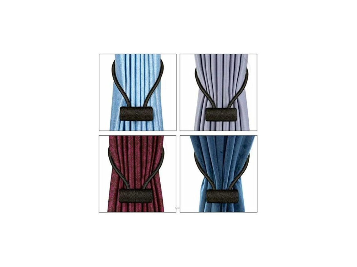 Conjunto De 2 Prendedores Cortina Magnéticos, Cortina, Fivelas Suportes Magnéticos Para Decoração Casa, Preto. Aquaforge