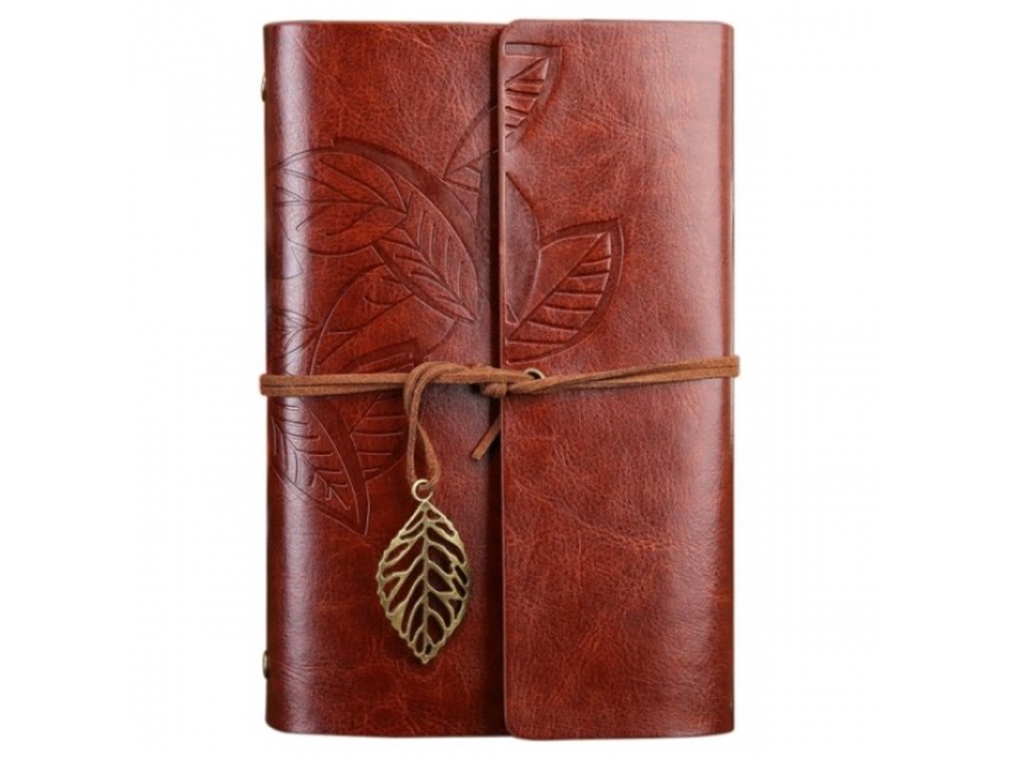 Caderno/ Agenda Marrom 18 Cm, Couro Retrô, Marrom BRILVIBERA