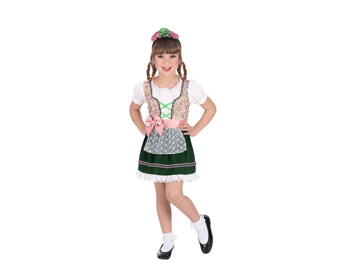 Fato clássico da Baviera rosa e preto para menina