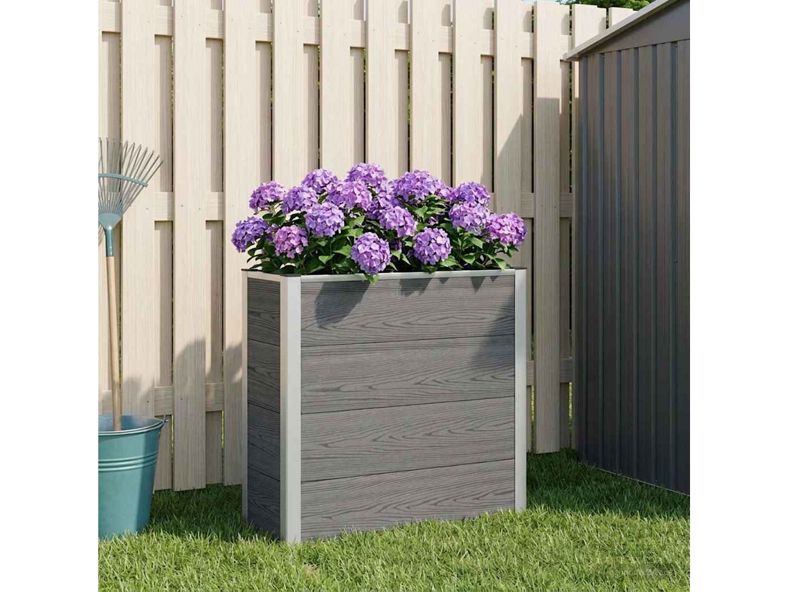 Vidaxl Canteiro De Jardim Elevado Cinzento 75 X 30 X 82 Cm