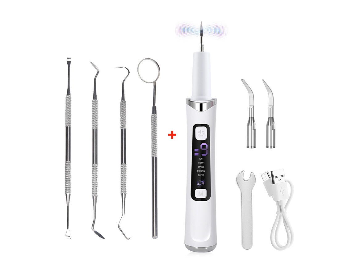 Scanner Dental Ultrassônico Elétrico com 5 Modos, Remoção de Tártaro e Incrustações. MDUG (kit)