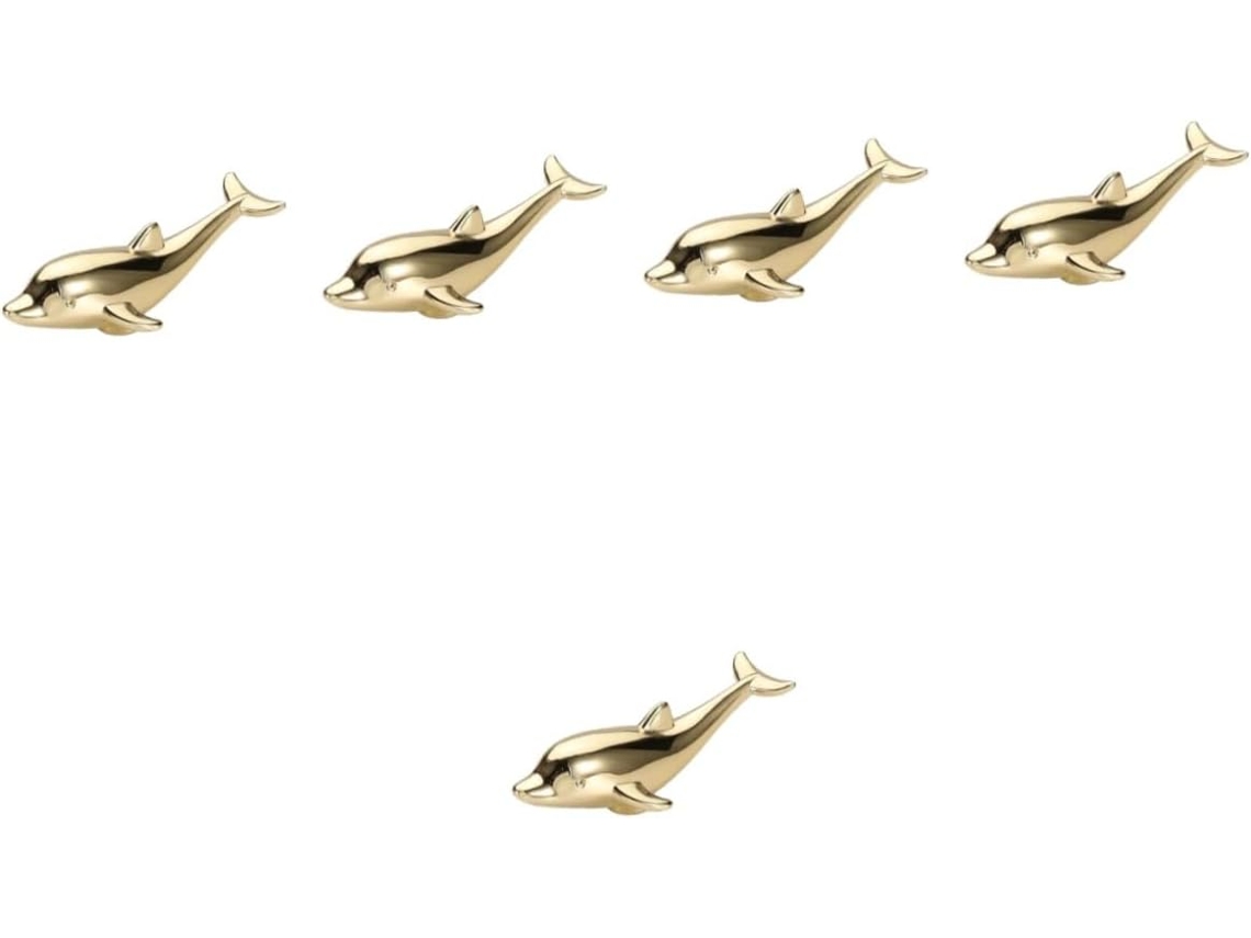 Conjunto De 5 Puxadores Em Formato De Golfinho Para Gavetas De Móveis