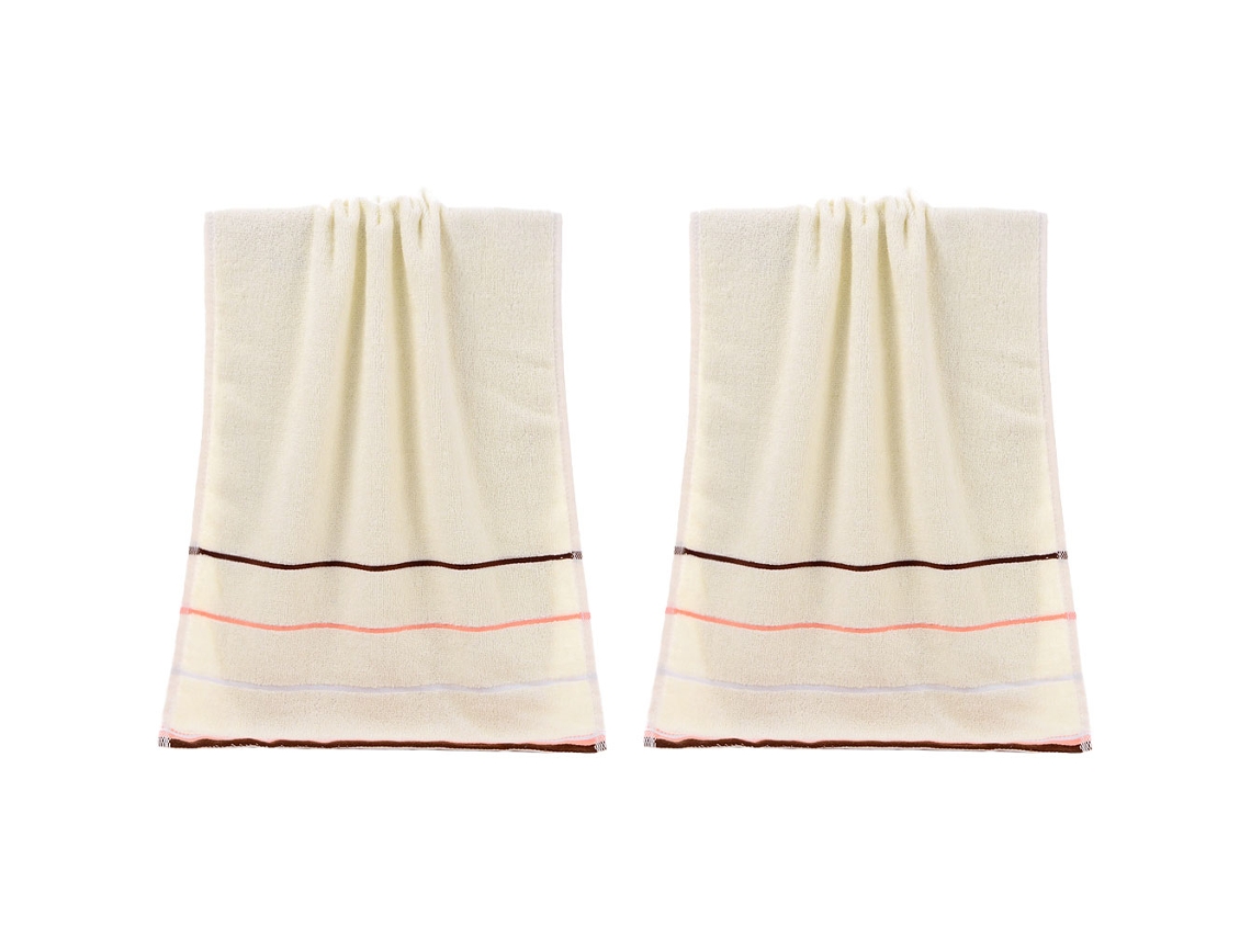 Conjunto de Toalha NEVEANCE Macias Absorventes Banheiro Hotel Spa Algodão Bege - 2pcs (33x73cm)