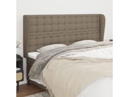 Vidaxl Cabeceira Cama Abas Tecido 203x23x118/128 Cm Cinza-acastanhado