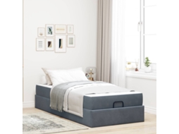 Vidaxl Estrutura De Cama Com Colchão 2 Unid. Cinza Escuro Veludo