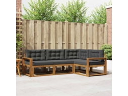 Vidaxl Conjunto De Sofás Para Exterior 4 Pcs Natural E Antracite
