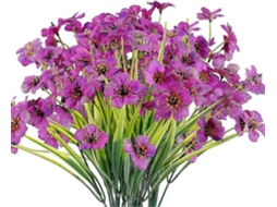 12 buquês de flores artificiais para áreas externas, resistentes aos raios UV, artificiais que não causam capina, plantas de jardim, varanda, janela, Dec Slowmoose