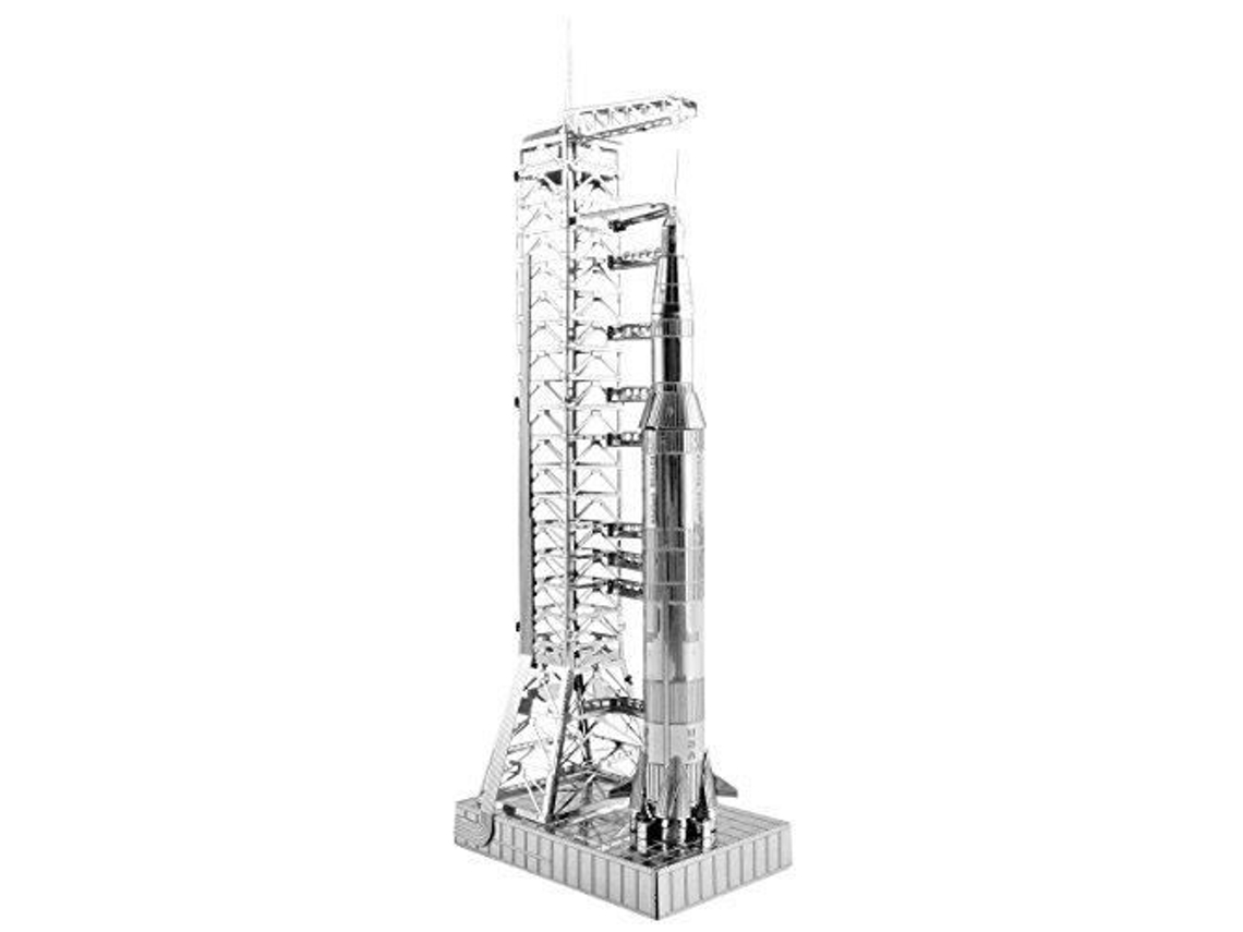 Fascinations Apollo Saturn V 3D Metal Modelo em Cinza para Adultos com Pórtico