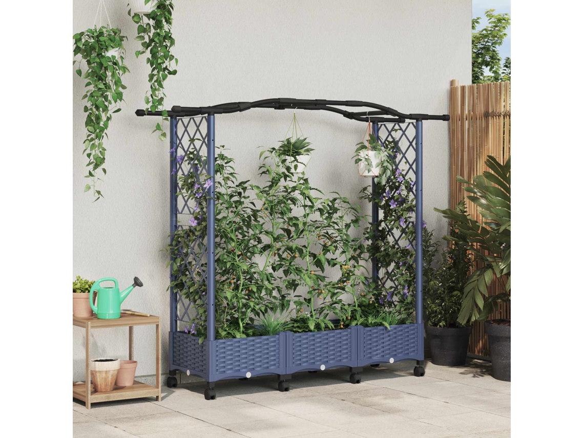 Vidaxl Cama Elevada Com Treliça E Telhado Cinzento 169 X 40 X 129 Cm
