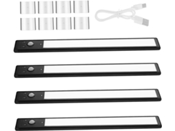 Conjunto de 4 Luzes Noturnas de Led com Sensor de Movimento para Iluminação Sob Móveis. SFUSHOS