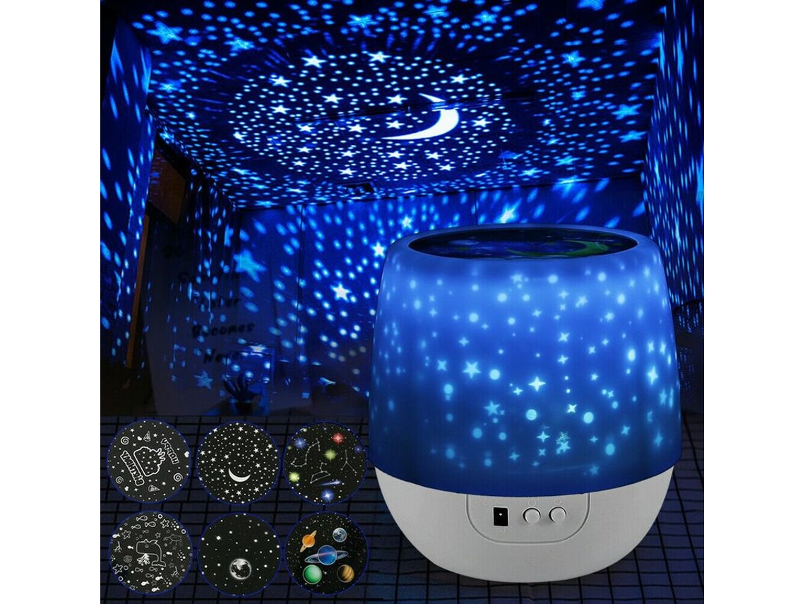 Projetor Led Céu Estrelado, Luminária Noturna Led para Crianças, Ideal para Presente, 6 Filmes, Projetor Led Céu Estrelado BRILVIBERA