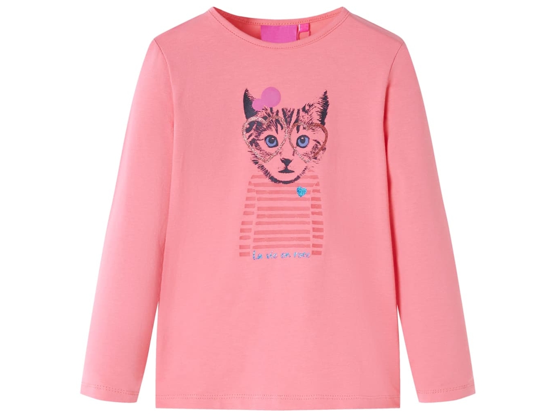 T-shirt De Manga Comprida Para Criança Rosa 128