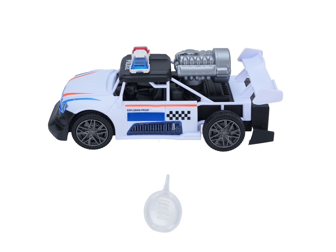 Walshlxq Brinquedo carro com Spray Light, Som e Rodas Universais, Brilhantes Luzes para Meninos e Meninas Branco