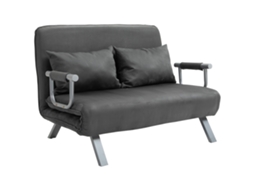 Sofá cama 3 em 1 de 185x105cm com encosto ajustável em 5 posições, almofadas decorativas, de 2 lugares com função de cama, veludo | S/MARCA