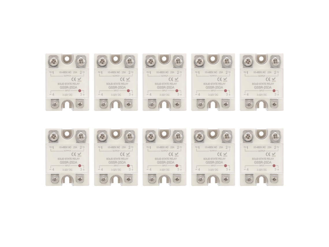 Relé De Estado Sólido Dc Control Ac Gssr-25da 25a 10pcs Para Controle Automático