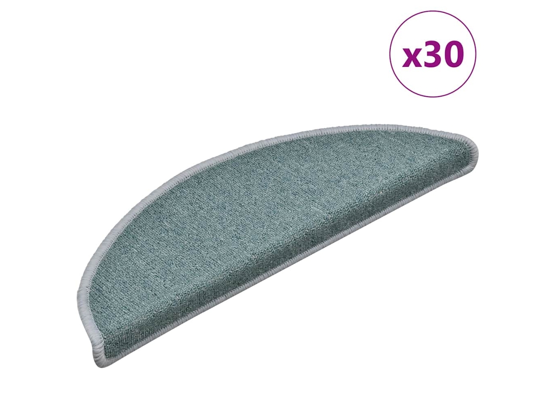 Vidaxl Tapetes De Escada 30 Peças 56x17x3 Cm Azul-marinho Semicircular