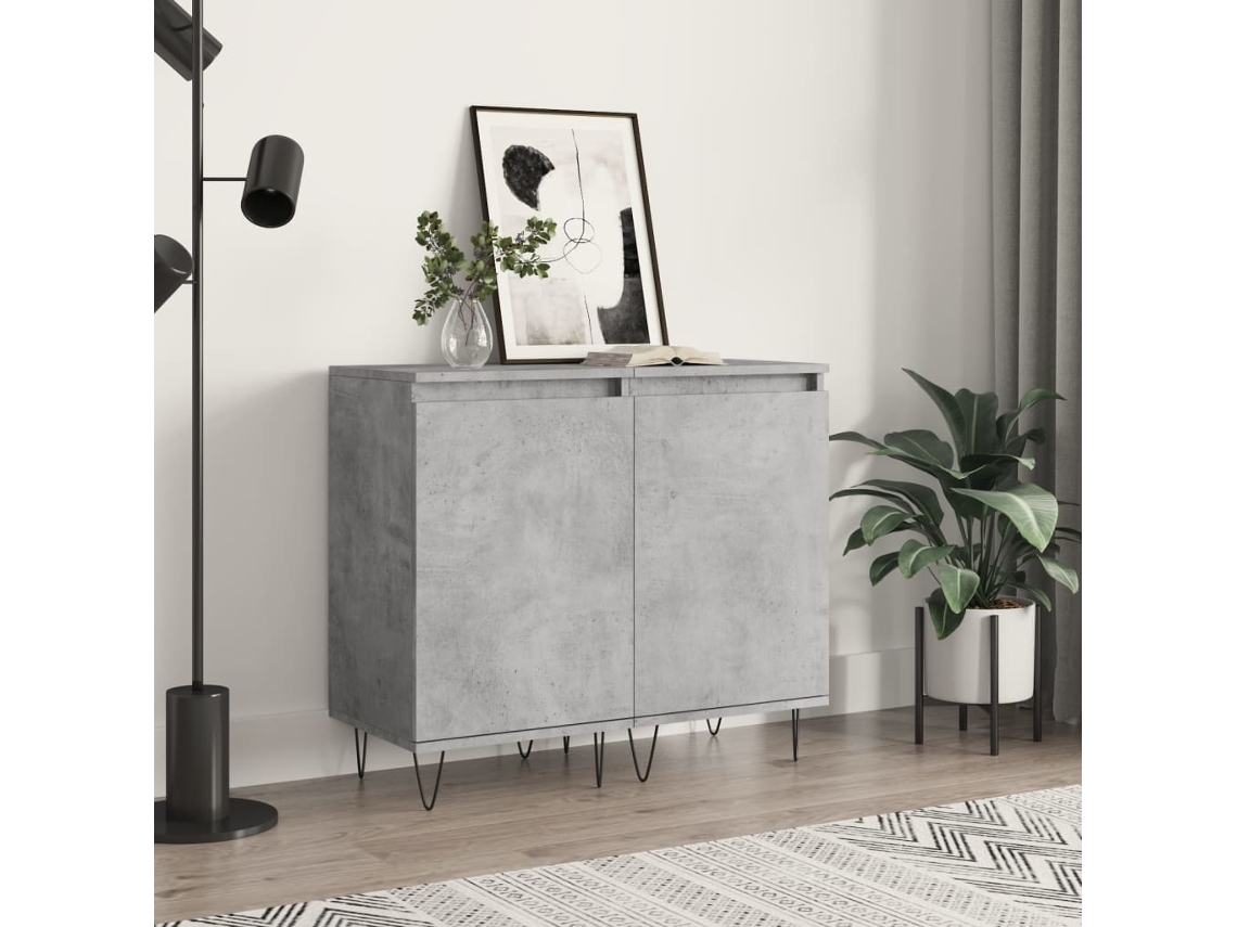 Vidaxl Aparadores 2 Pcs 40x35x70 Cm Derivados De Madeira Cinza Cimento