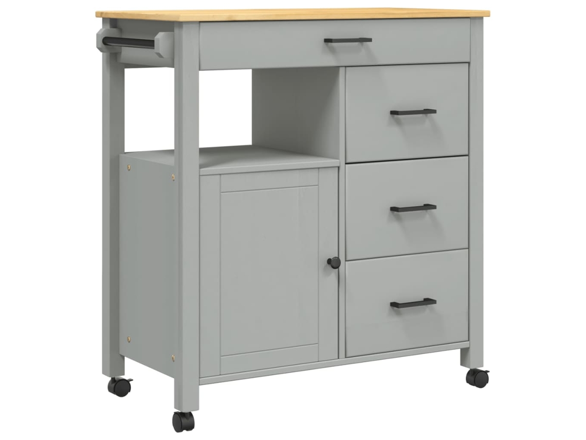 Kitchen Trolley, Kitchen Trolleys Vidaxl Cinzeto Madeira De Pinho (n/a)