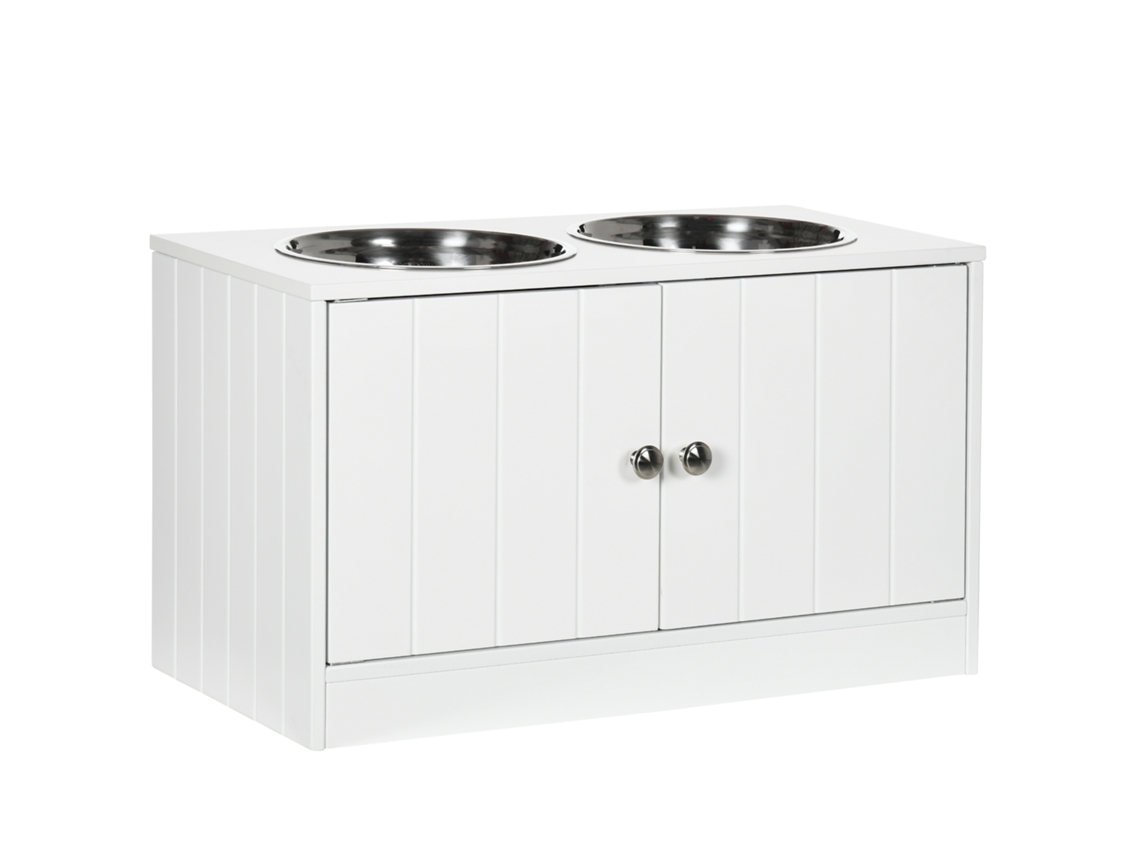 Conjunto Comedouro e Bebedouro com Armazenamento 44l Branco