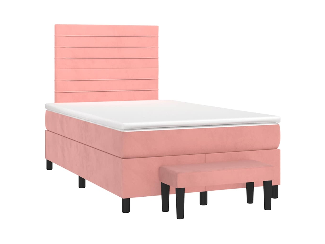 Box Spring Bed, Box Spring Beds Vidaxl Cor-de-rosa Veludo (120 X 190 Cm)