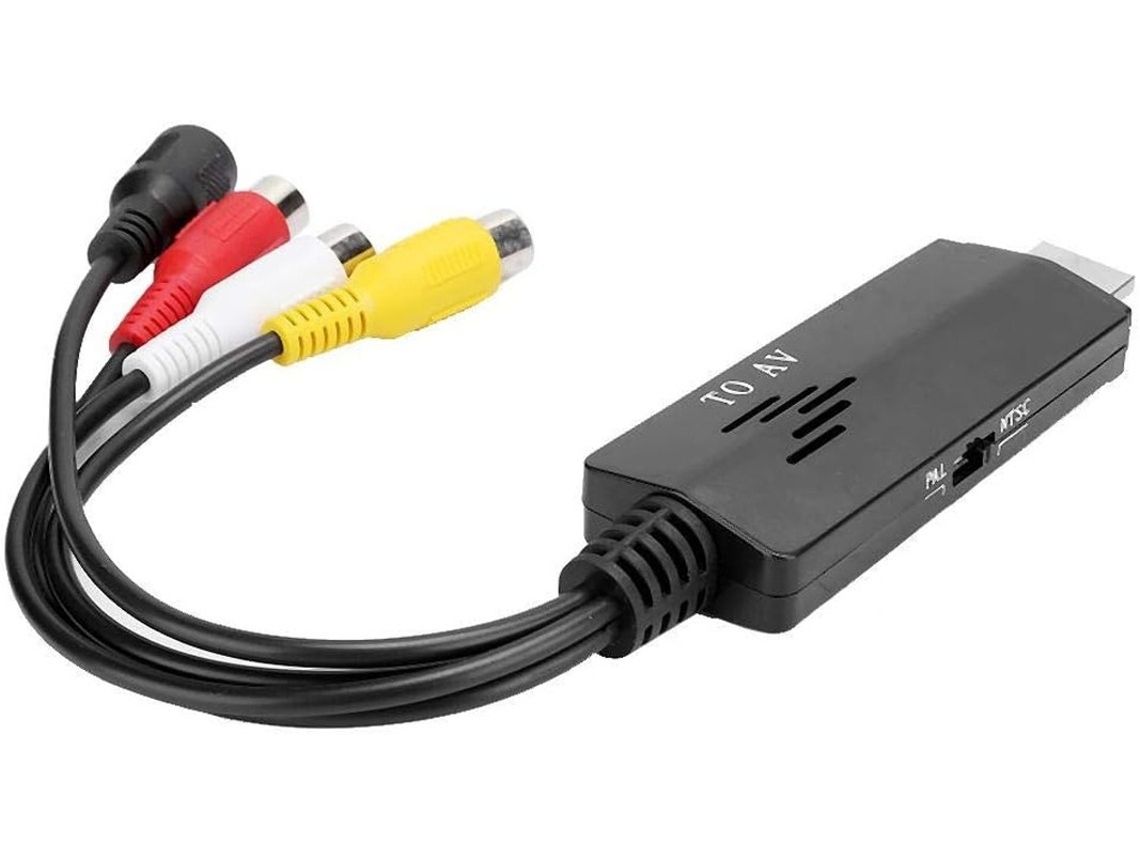 1080p Hdmi Para Rca Composite Cvbs Adaptador Conversor Compatível Tv, Vhs/vcr, Dvd Com Adaptador De Sexo Para Cvbs, Pal/ntsc, Plug Play Bestvite