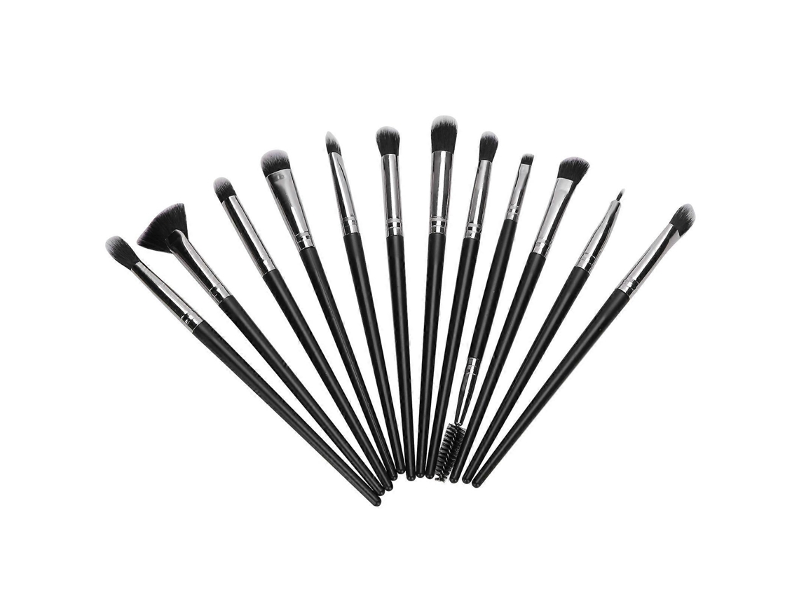 Conjunto De 12 Pincéis De Maquiagem De Náilon Para Base, Blush, Pó, Corretivo E Cílios. Everley891