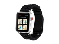 Bracelete Pulseira Fio Entrançado para Apple Watch Series 8 41Mm Preto