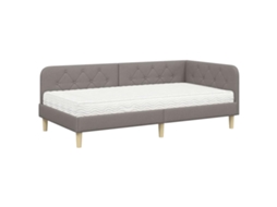 Estrutura de Cama de Canto Cinzento Acastanhado com Tecido MAISON EXCLUSIVE 100x200 cm