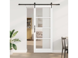 Vidaxl Porta Deslizante 83 X 211 Cm Madeira De Pinho Maciça E Vidro