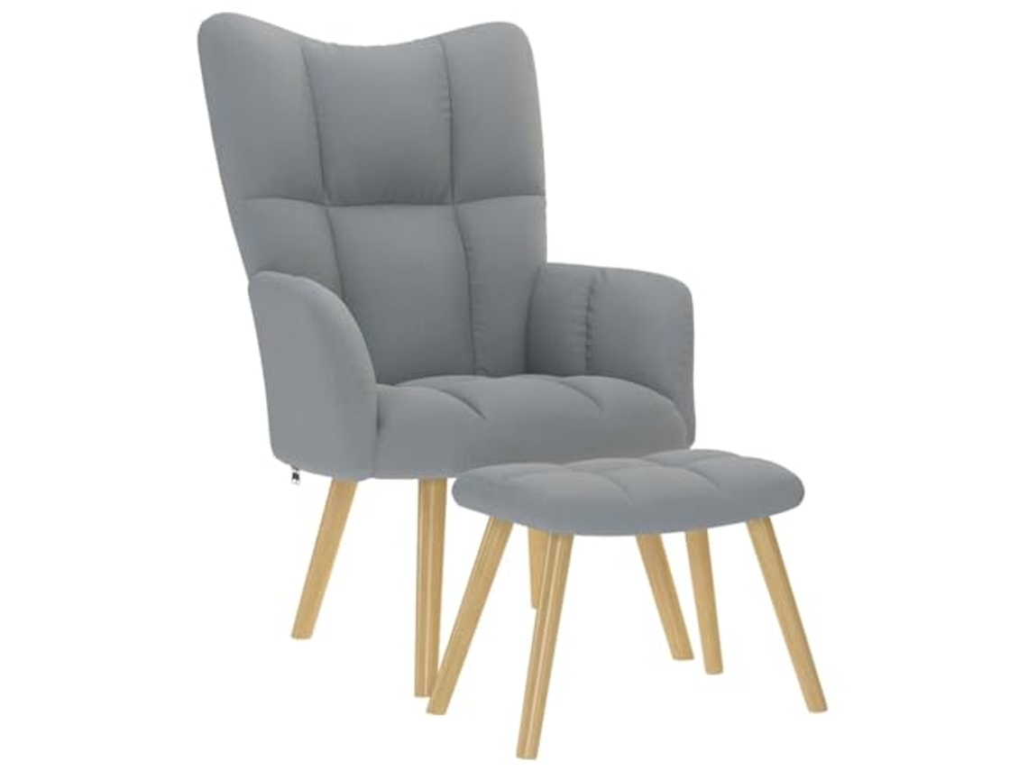 Relaxing Chair With Footstool , Relaxing Chairs With Footstools Vidaxl Cinzeto Tecido