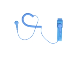 Pulseira antiestática reutilizável com cabo extensível e fio de aterramento azul ESD