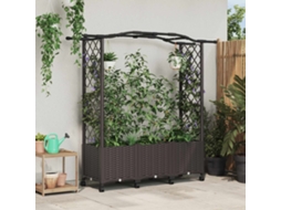 Vidaxl Cama Elevada Com Treliça E Telhado Castanho 164 X 40 X 144 Cm
