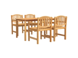 Conjunto 4 Conjunto De Jantar Para Jardim Vidaxl Marrom Madeira (160 X 80 X 77 Cm)