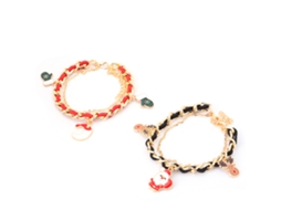 Laxiscreed Braceletes Femininos De Natal Com Pingente Ajustável – Kit De 2 Peças Encantadoras