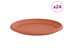 Conjunto 24 Bandeja Para Flores Vidaxl Vermelho Plástico (ø 27 X 2,5 Cm)