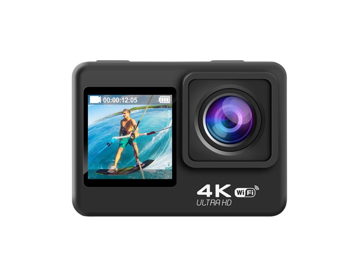 Halinuia Câmera Esportiva Externa 4k Hd Dupla Tela Colorida Wifi Anti-vibração À Prova Dágua