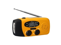 Rádio De Manivela Com Células Solares, Lanterna E Bateria Externa De 2000mah Para Emergências Sos