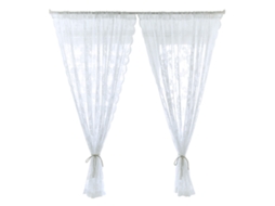 Cortinas Brancas Translúcidas De Estilo Moderno Com Presilha Para Varão, 29" X 47"