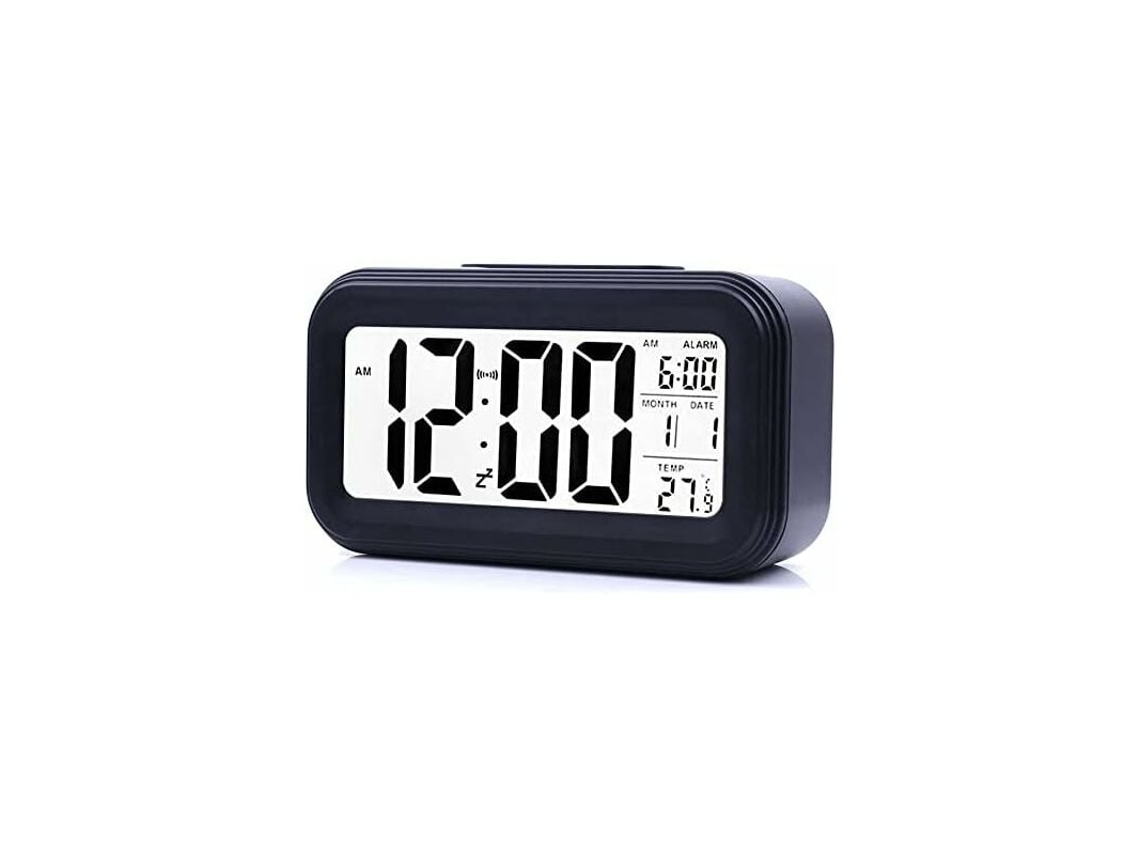 Despertador Digital Inteligente, Operado Por Bateria Com Função Soneca, Tela Lcd Hd Para Visibilidade Clara, Exibição De Hora, Data, Temperatura Inter