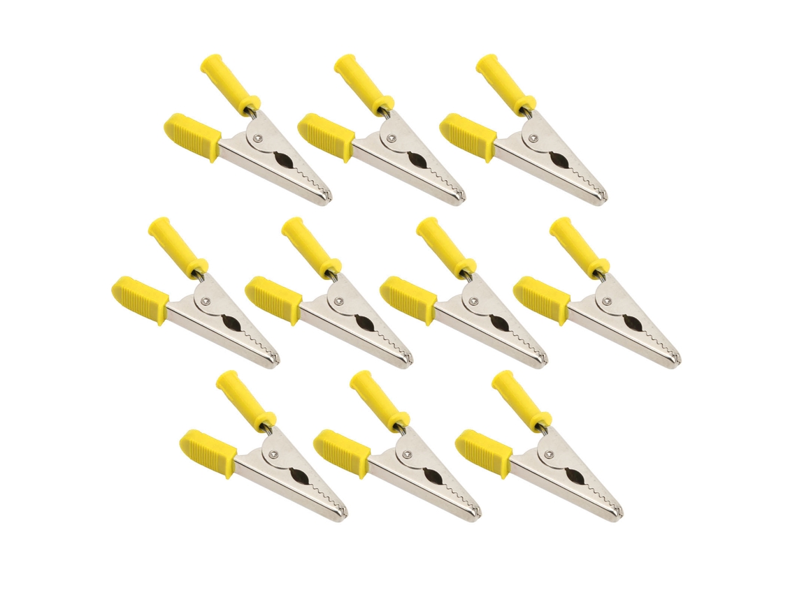 Yuru 10 Pcs Grampo Crocodilo J.60047 Latão 20mm Aberto Clamp Teste Bateria Elétrico Seguro Veículos Carros Caminhões