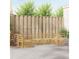 Vidaxl Conjunto De Sofás Para Exterior 7 Unid. Branco