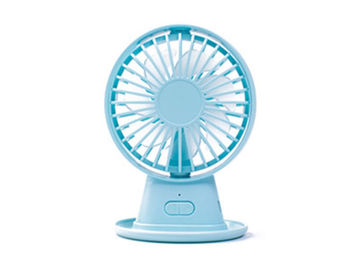 Ventilador Mini Usb Dobrável Mesa 2 Lâminas Azul