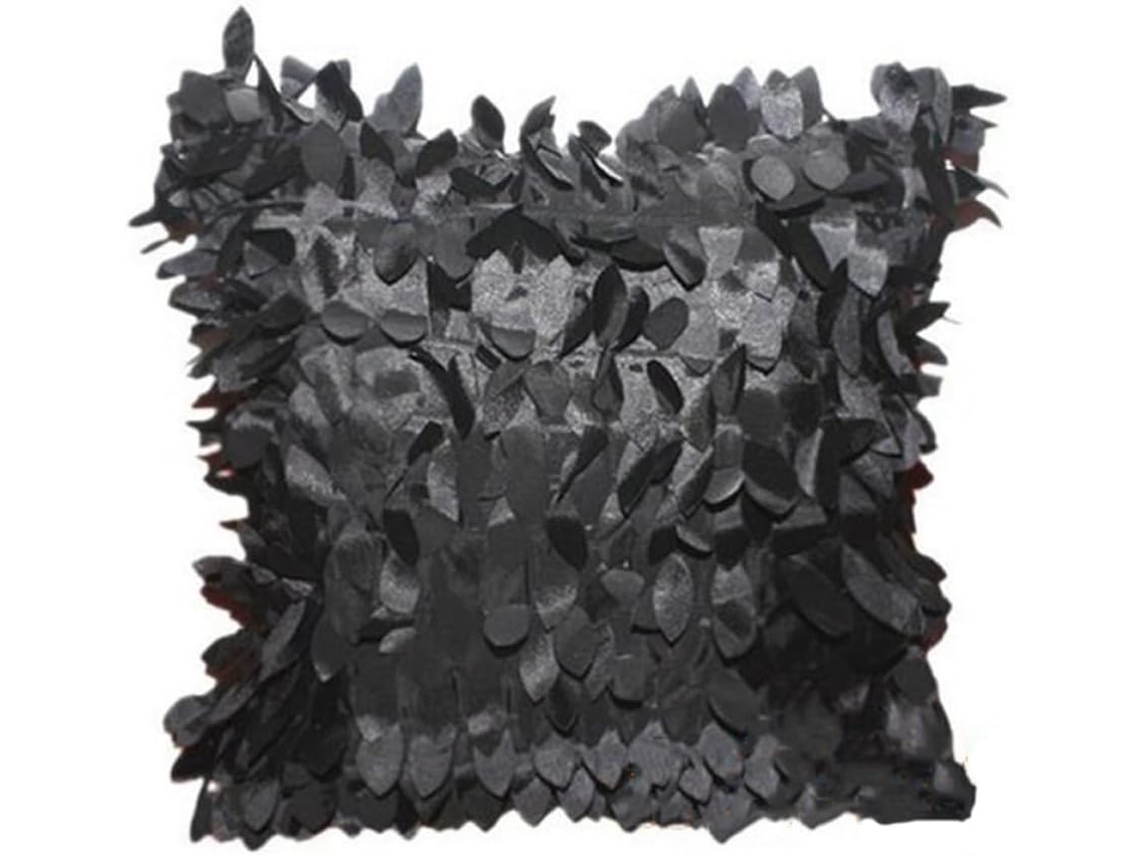 Capa de Almofada Preta em Tecido Sedoso. Resistente e Confortável para Sofás, Quartos Casamentos. CHABERLU