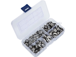 Kit Com 180 Arruelas Ocas, Aço Inoxidável Prateado