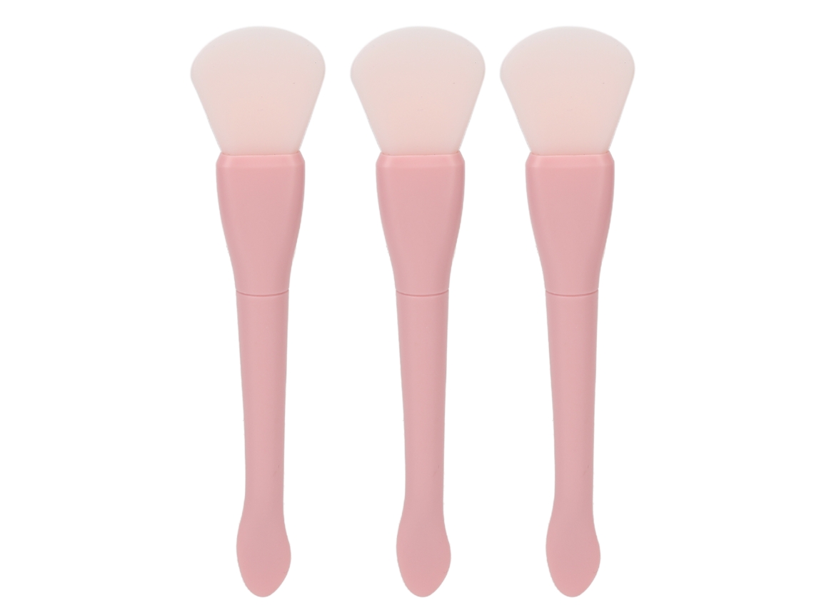 3pcs Pincel Aplicador De Máscara Facial De Silicone Com Cabeça Dupla E Colher Para Desentocar